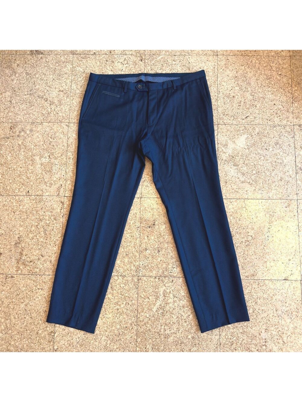 BOSS Hugo Boss Wool Dress Pants Men's 36R Navy Straight Flat Tailored Wilhelm